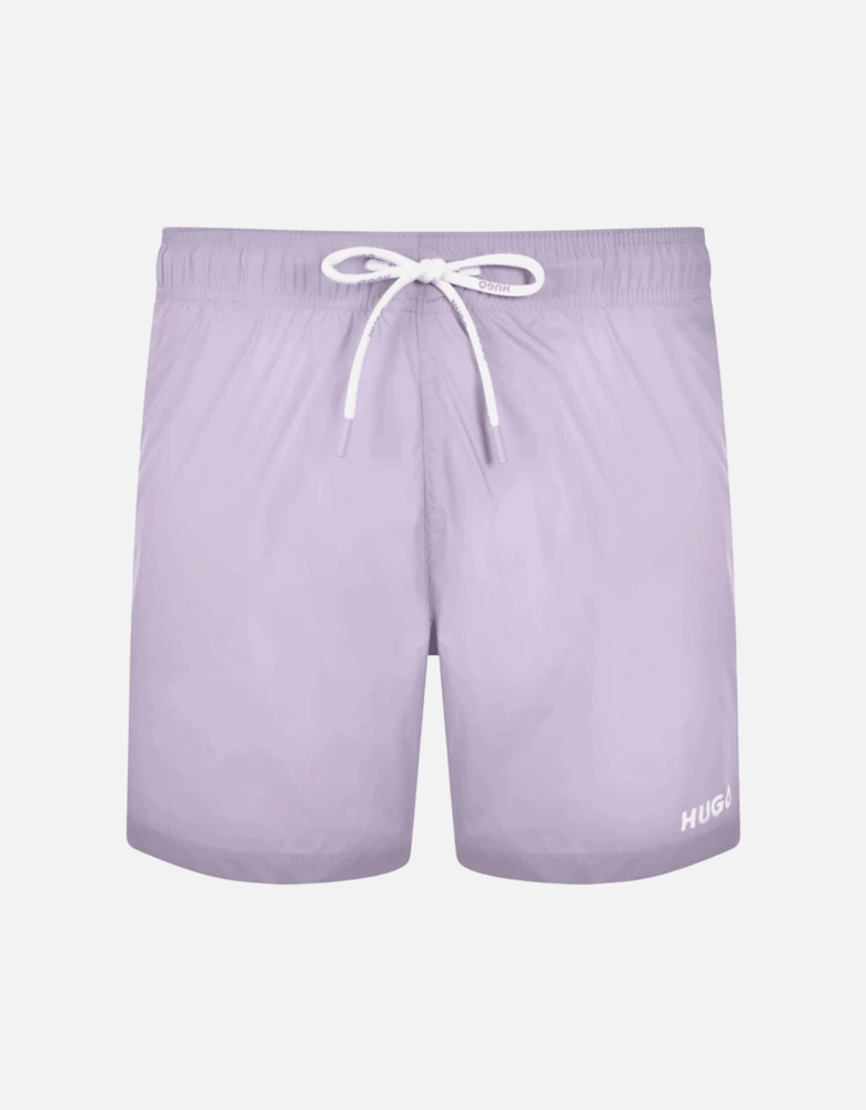 Haiti Contrast Logo Open Purple Swim Shorts