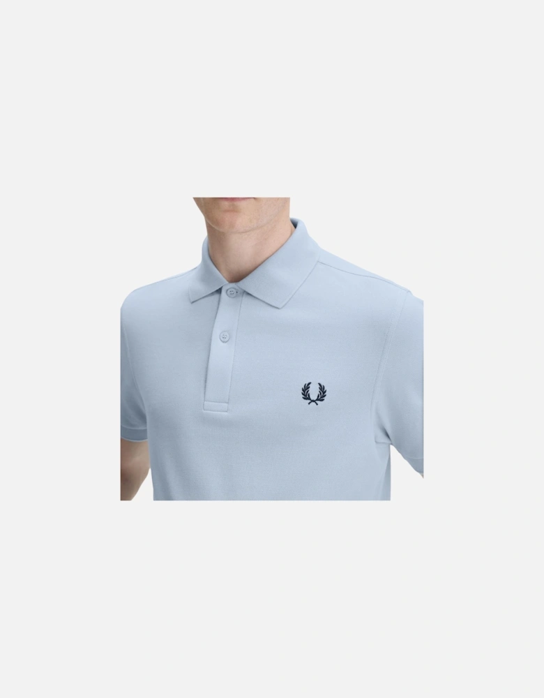 Plain Polo Shirt - Light Smoke/Navy