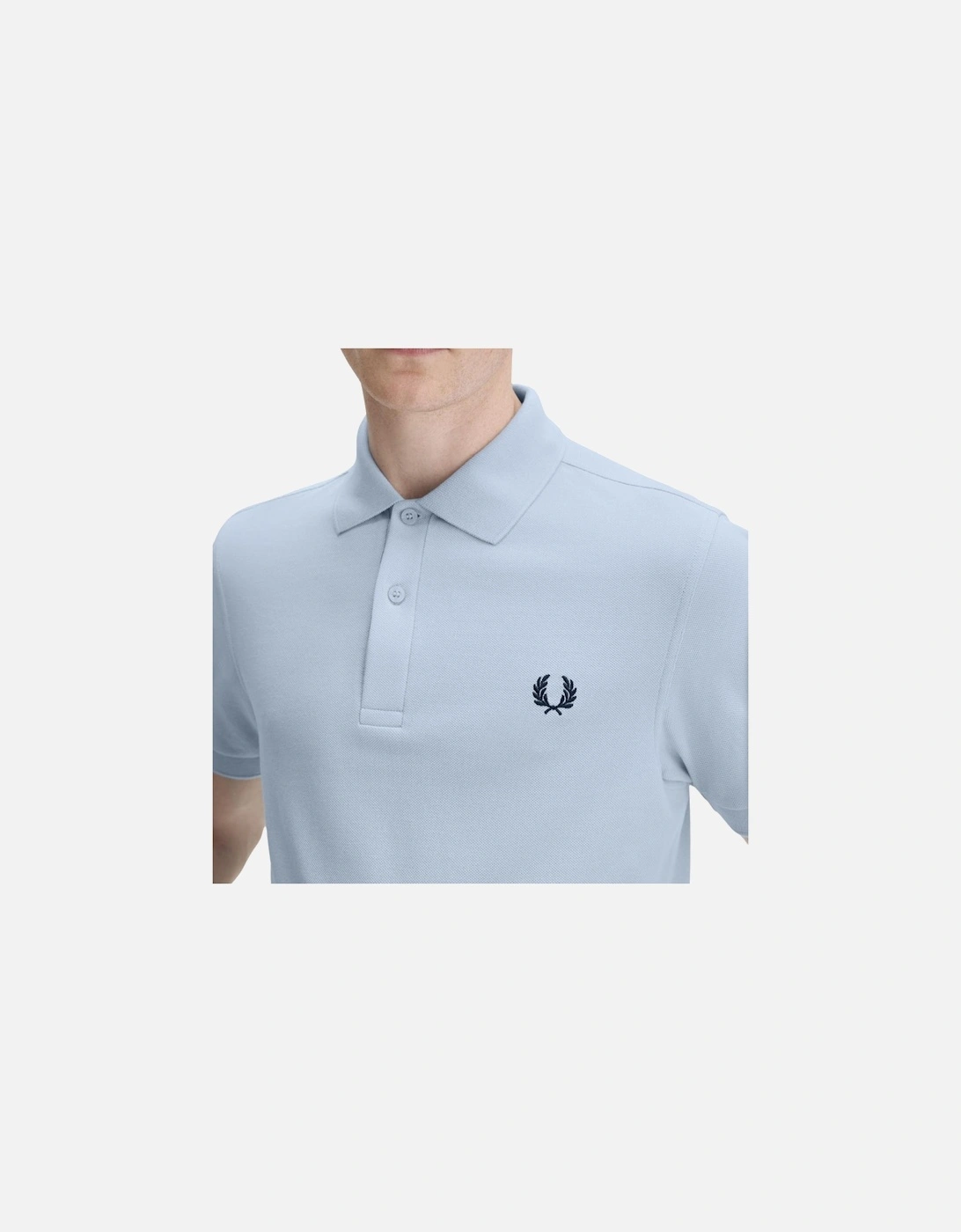 Plain Polo Shirt - Light Smoke/Navy