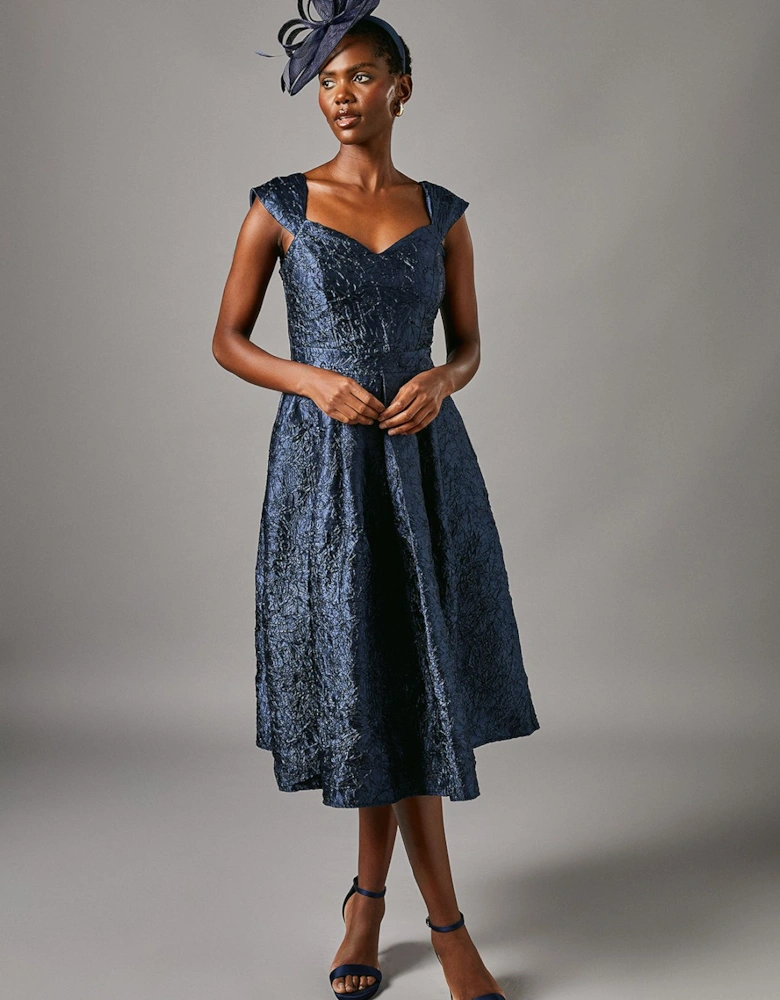 Sweetheart Jacquard Midi Dress