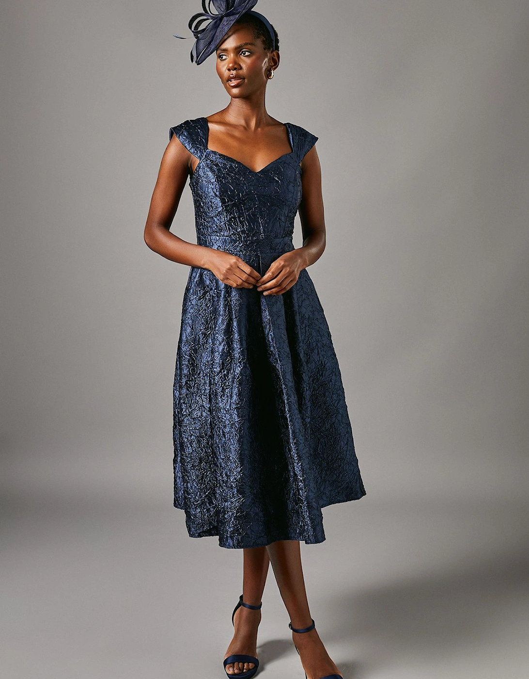 Sweetheart Jacquard Midi Dress, 2 of 1