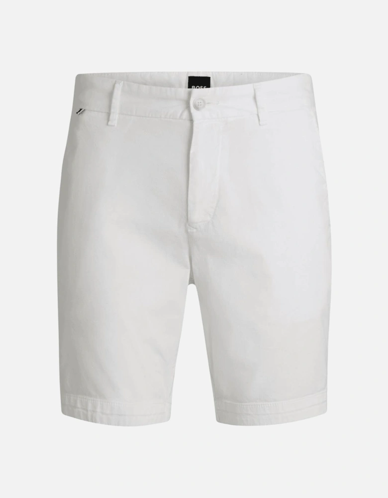 H-Slice Cotton Slim Fit White Shorts