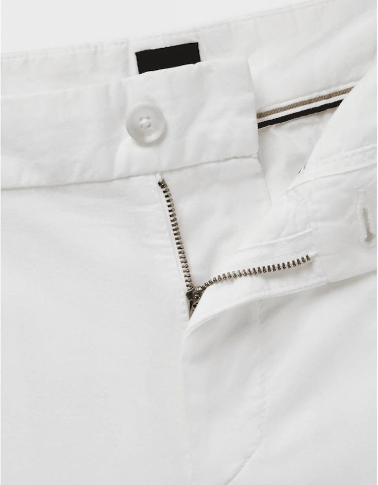 H-Slice Cotton Slim Fit White Shorts