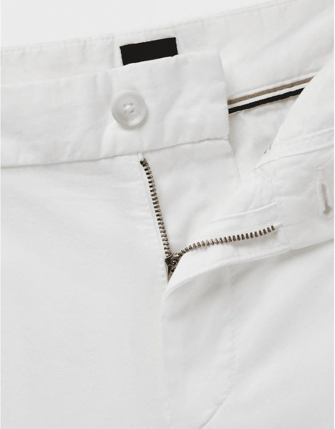 H-Slice Cotton Slim Fit White Shorts