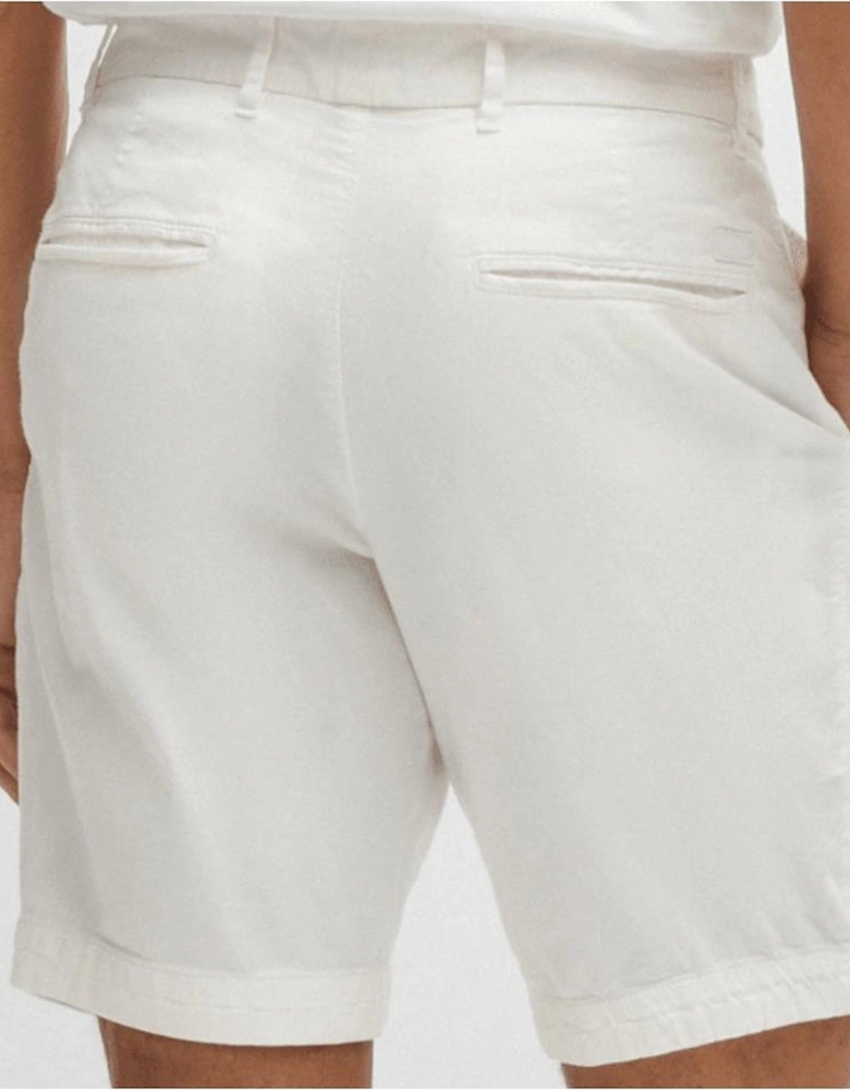 H-Slice Cotton Slim Fit White Shorts