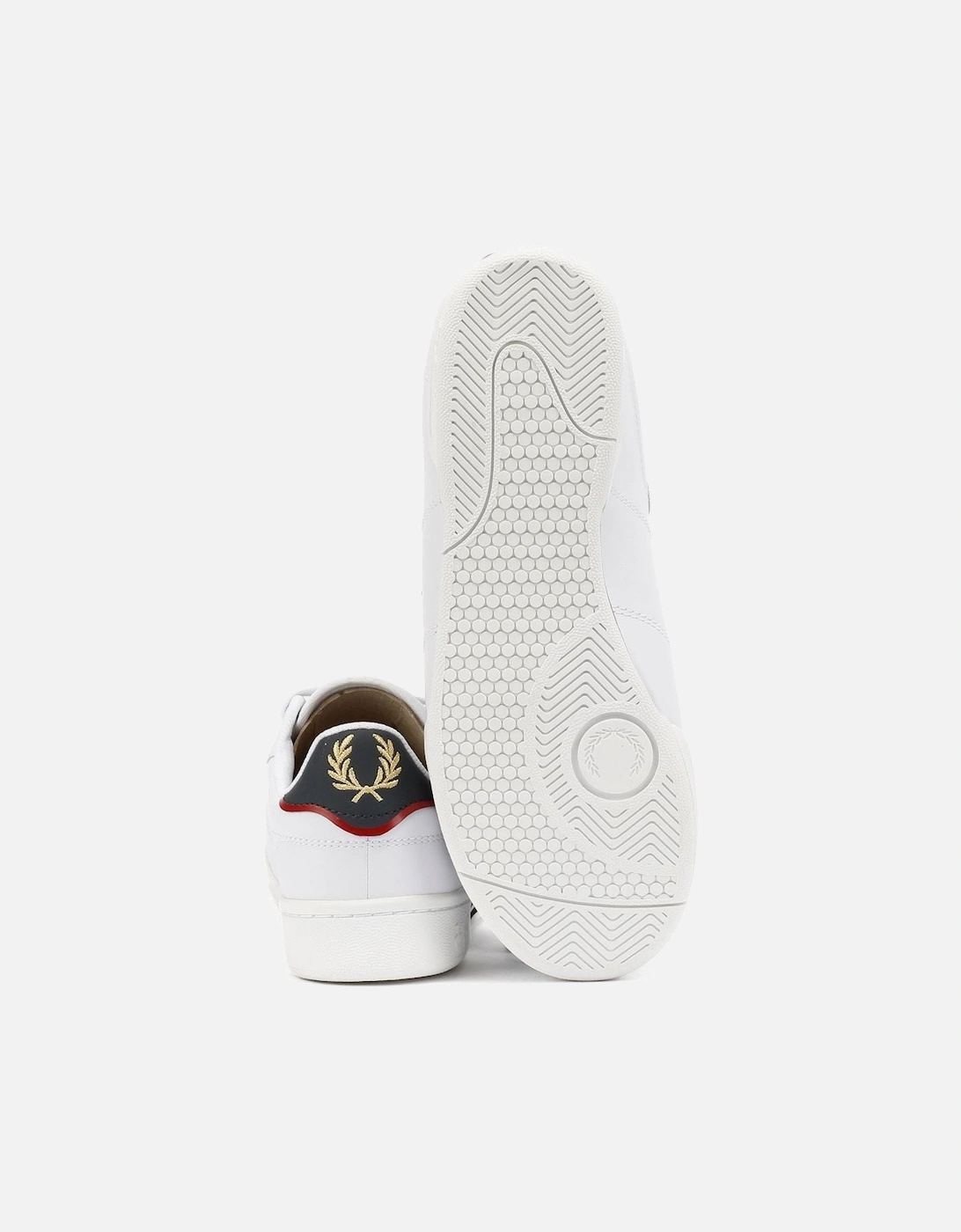 B722 Leather Men's White/Navy Trainers