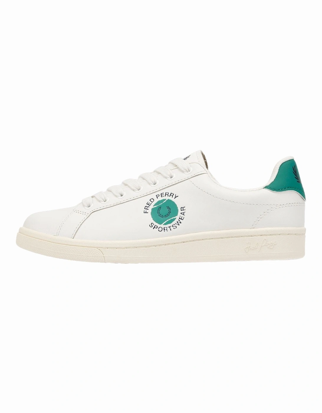 B721 Leather Men's Snow White/Court Green Trainers