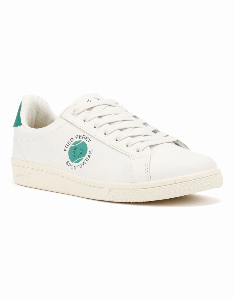 B721 Leather Men's Snow White/Court Green Trainers
