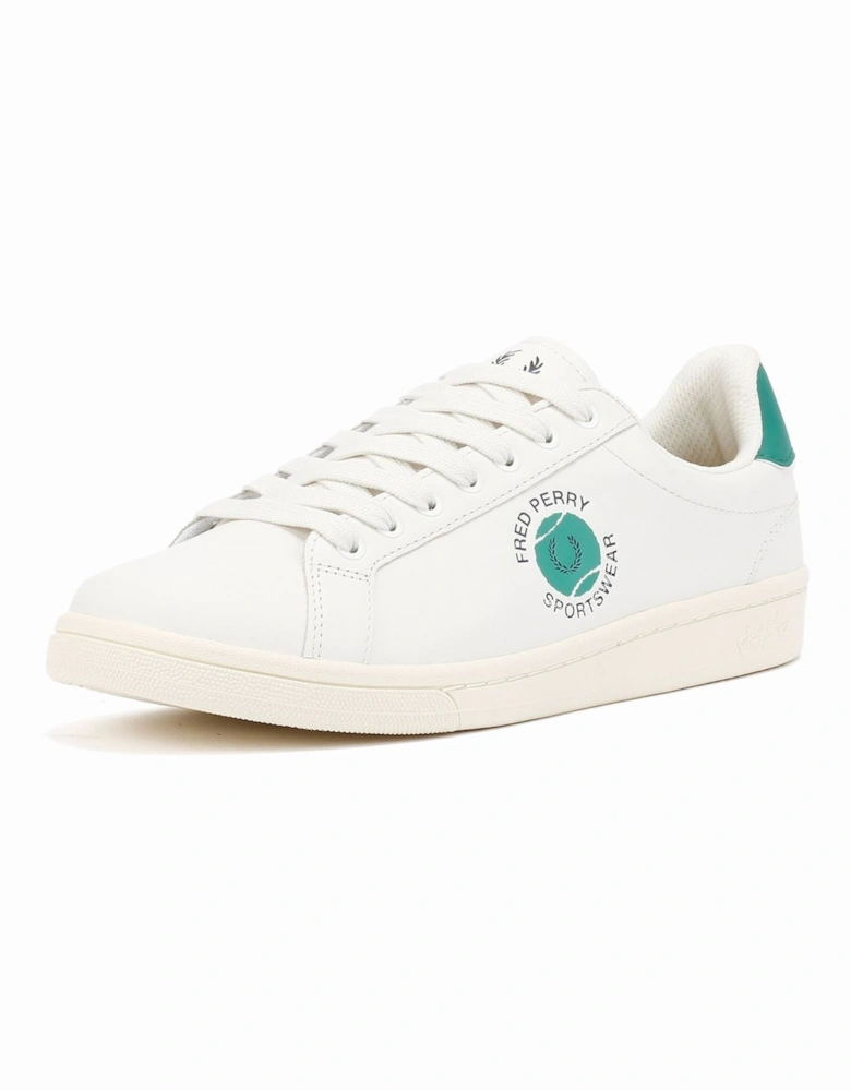 B721 Leather Men's Snow White/Court Green Trainers