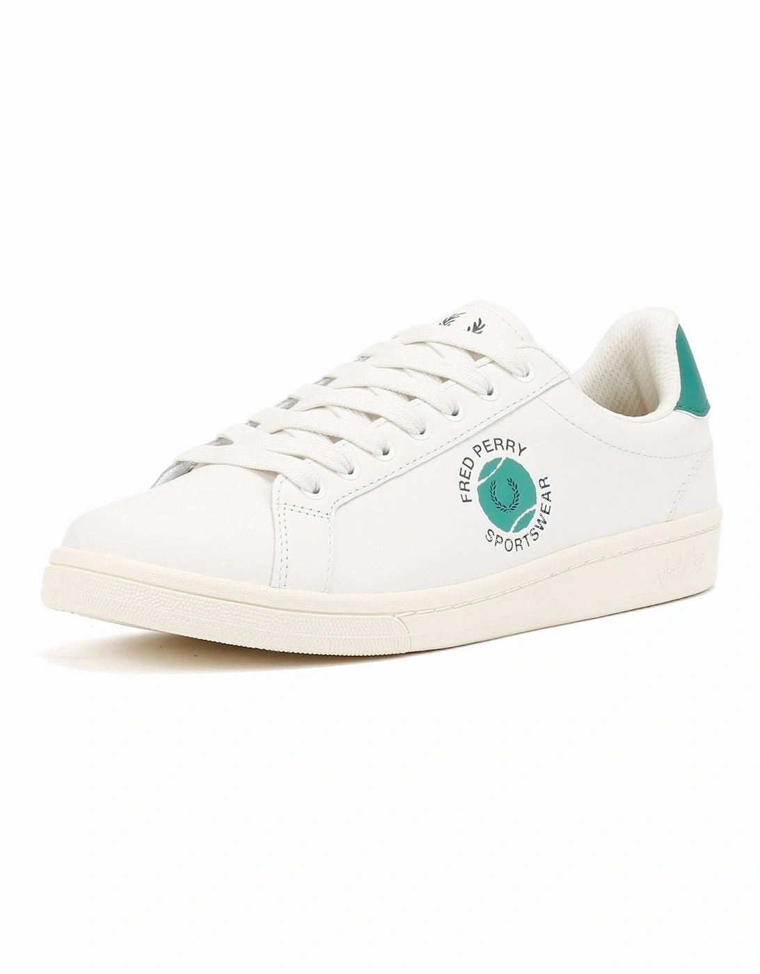 B721 Leather Men's Snow White/Court Green Trainers