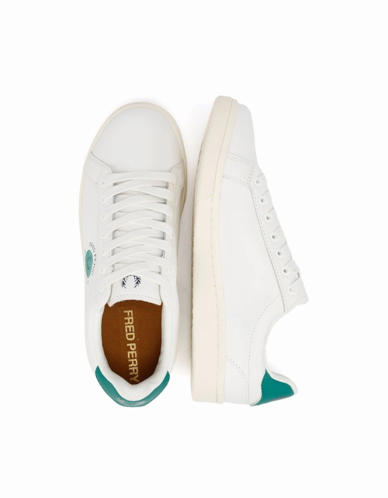 B721 Leather Men's Snow White/Court Green Trainers