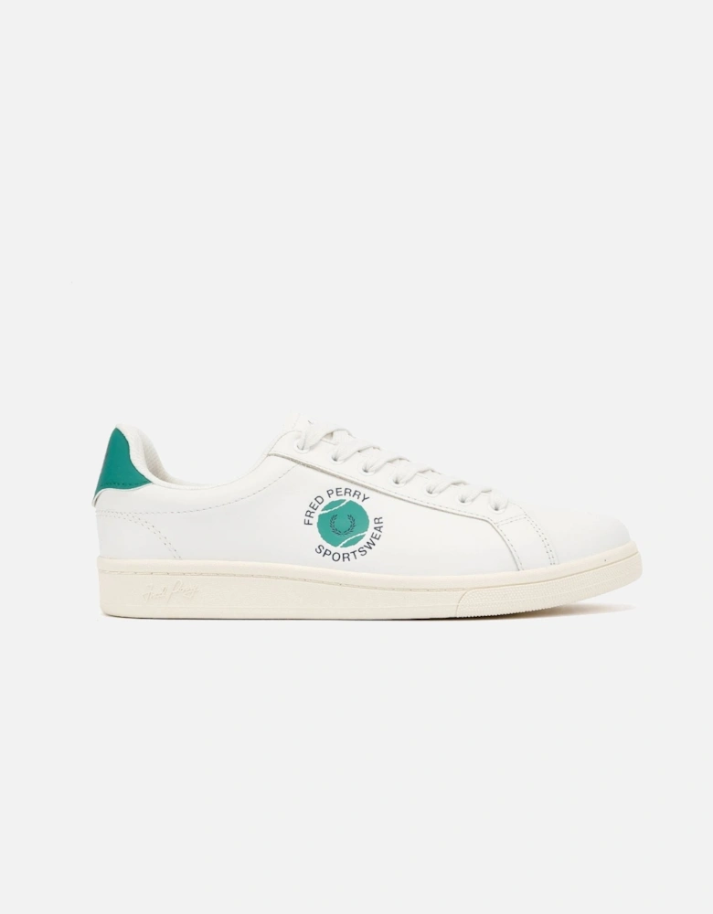 B721 Leather Men's Snow White/Court Green Trainers