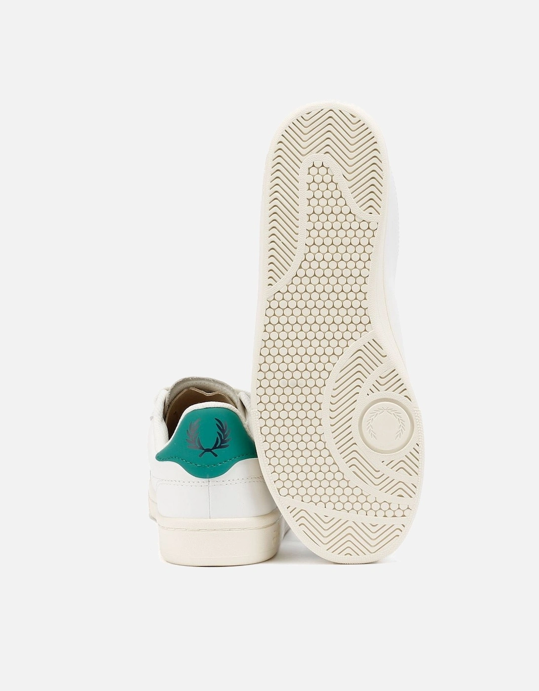 B721 Leather Men's Snow White/Court Green Trainers