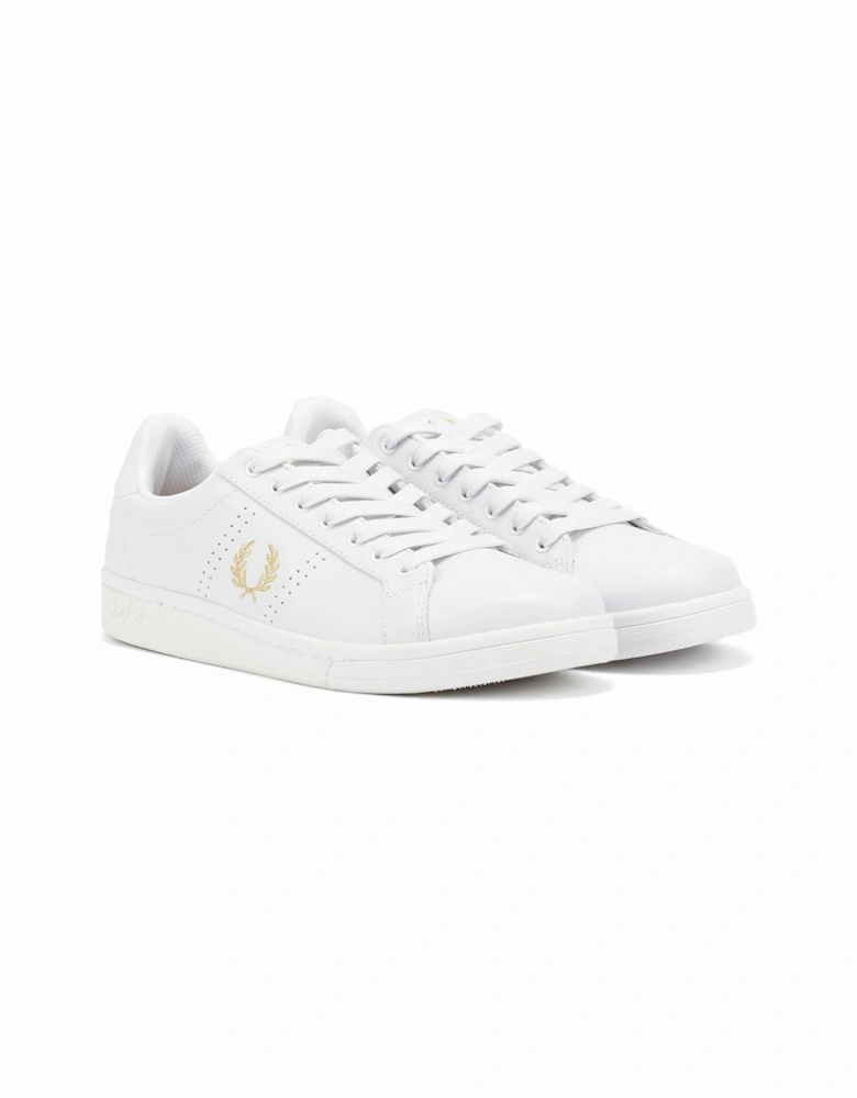 B721 Leather Men's White/Metallic Gold Trainers