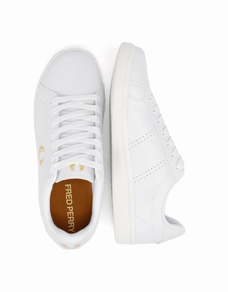 B721 Leather Men's White/Metallic Gold Trainers