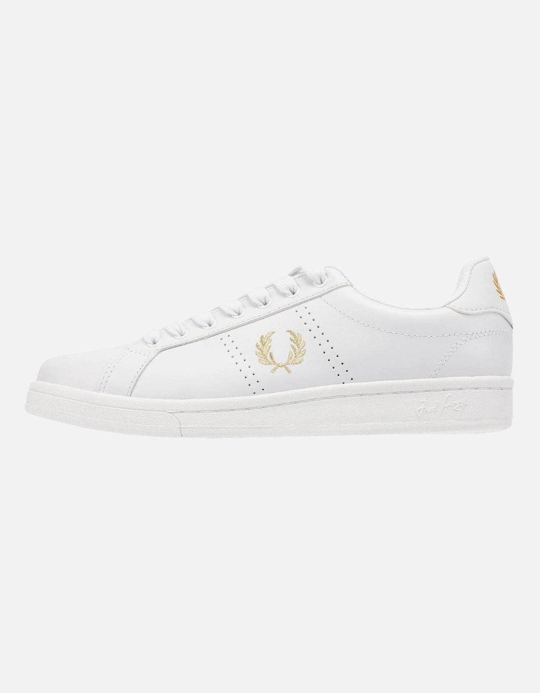 B721 Leather Men's White/Metallic Gold Trainers
