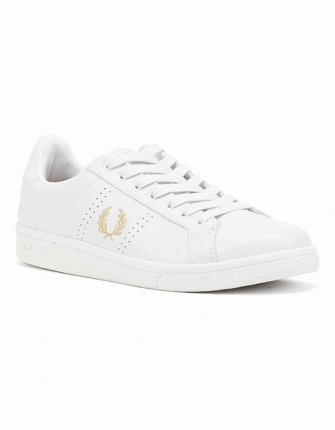 B721 Leather Men's White/Metallic Gold Trainers