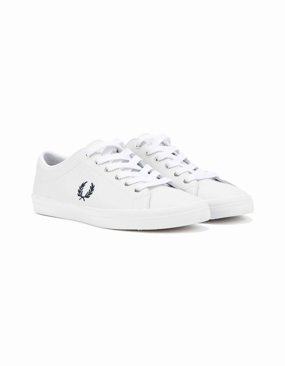 Baseline Leather Men's White/Navy Trainers, 9 of 8