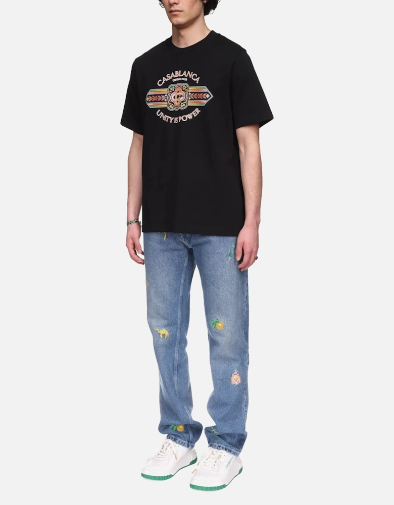 Mens T Shirts Shorts Sleeve Crew Neck Unity Is Power Print Casual Top