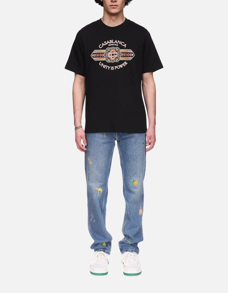 Mens T Shirts Shorts Sleeve Crew Neck Unity Is Power Print Casual Top