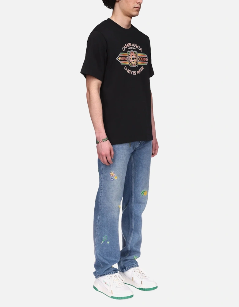 Mens T Shirts Shorts Sleeve Crew Neck Unity Is Power Print Casual Top