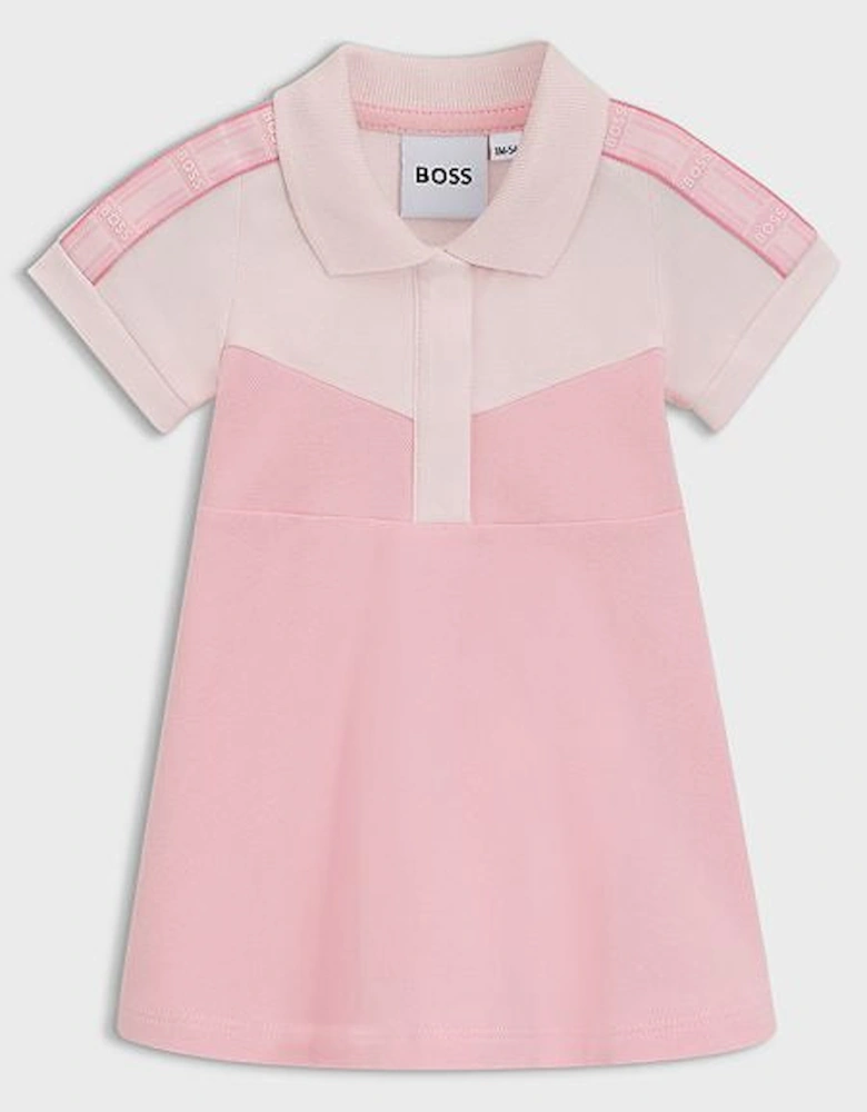 BOSS GIRL PINK BABY /TODDLER POLO DRESS J52186