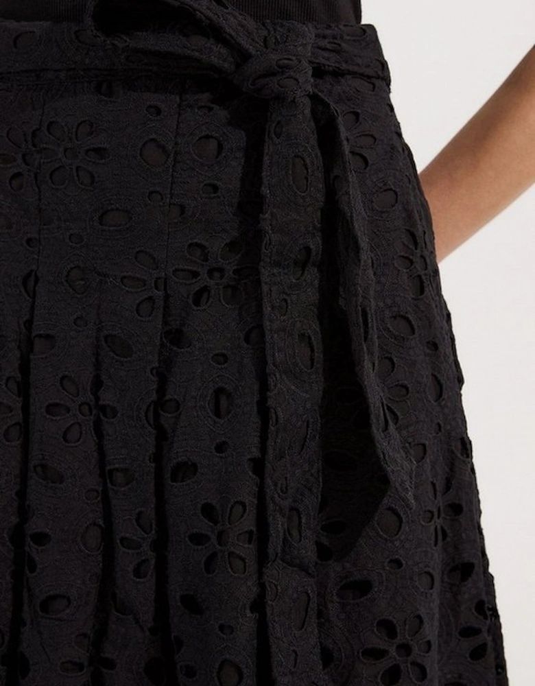 Cotton Broderie Woven Maxi Skirt