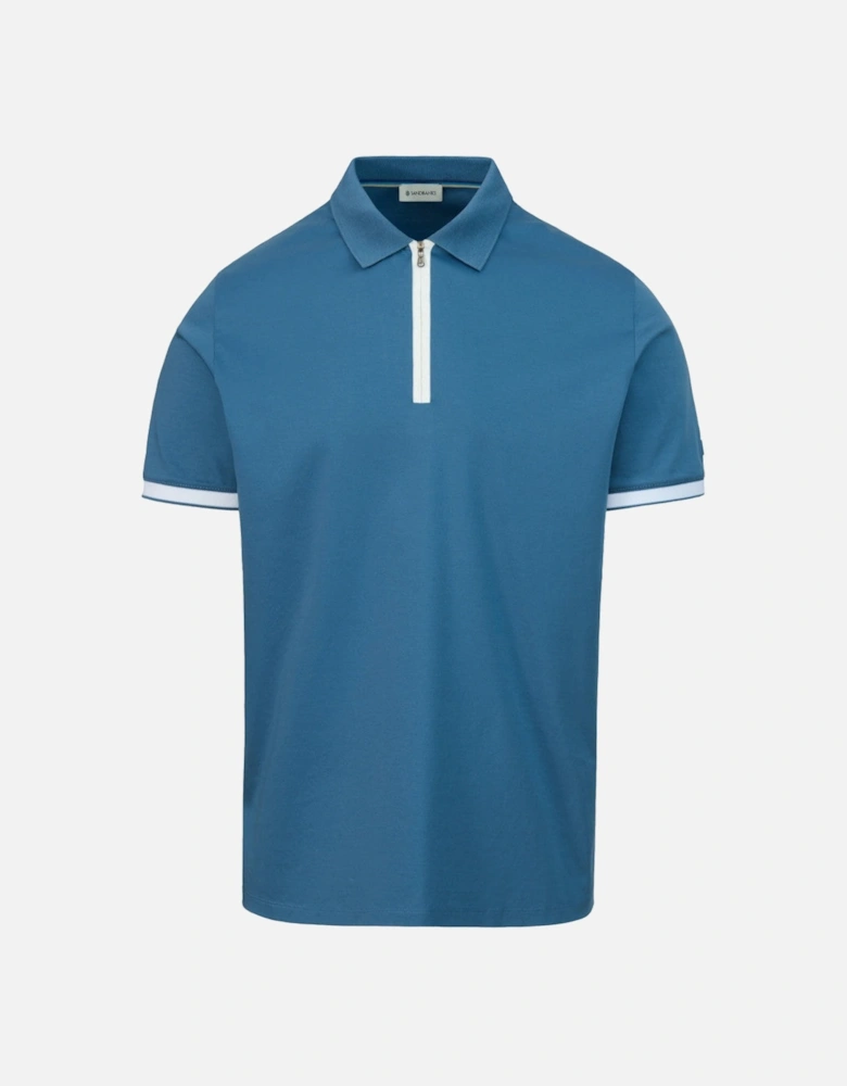 Silicone Zip Polo Shirt Teal