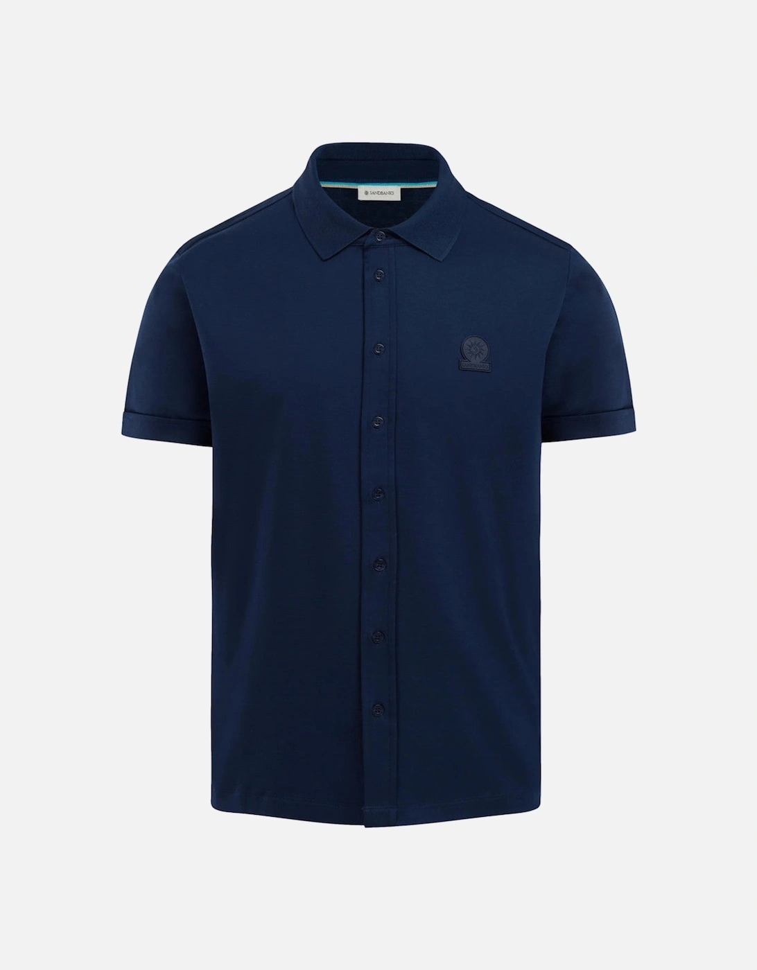 Full Button Interlock Polo Shirt Navy, 5 of 4