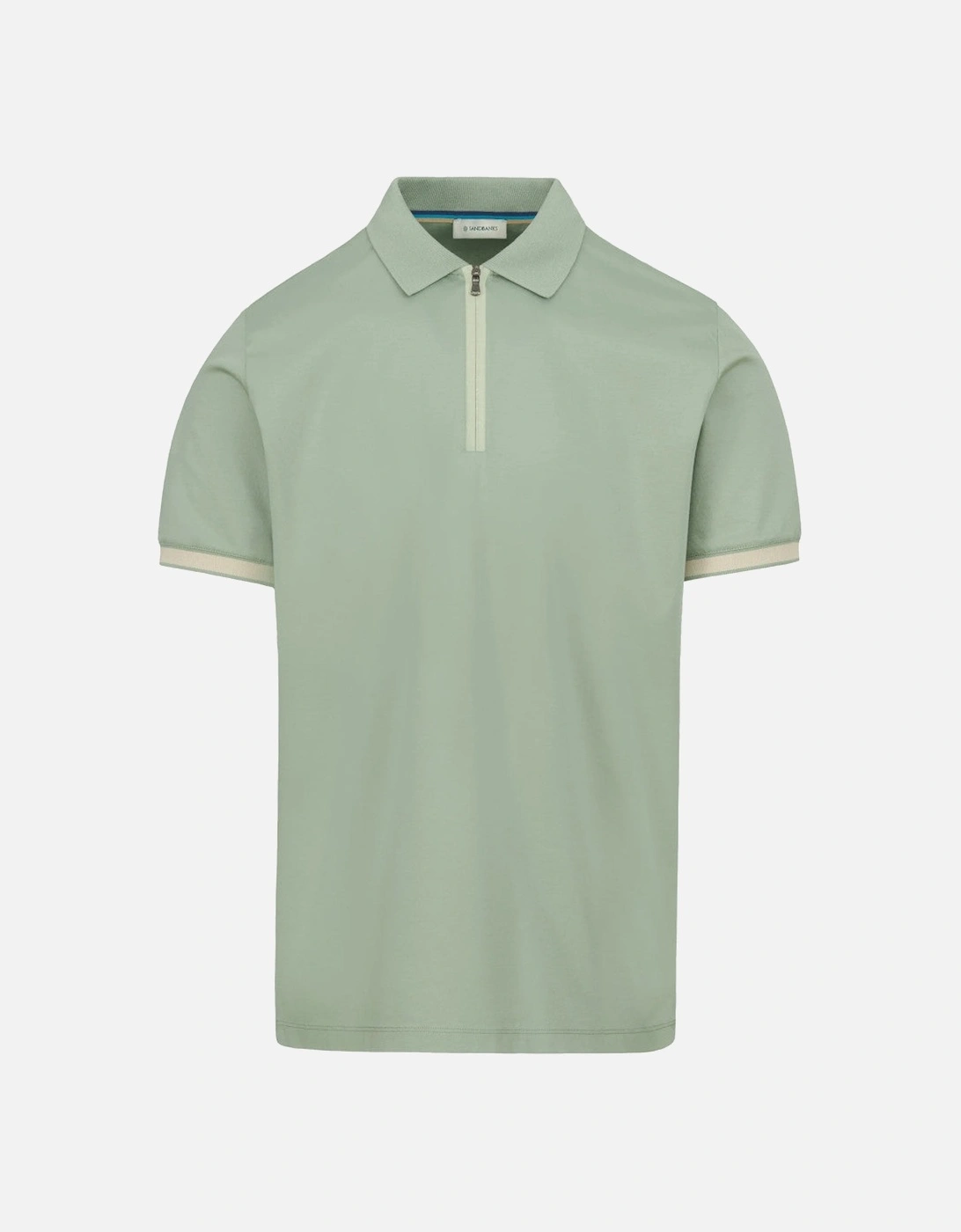Silicone Zip Polo Shirt Sage, 4 of 3