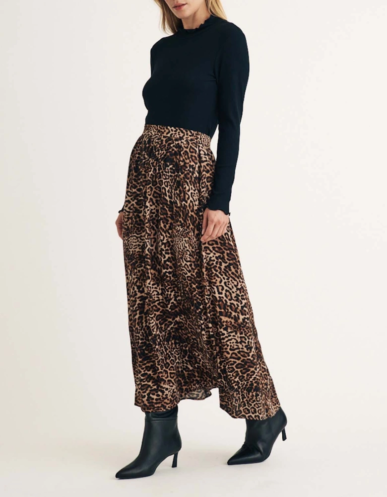 Leopard Print Maxi Skirt