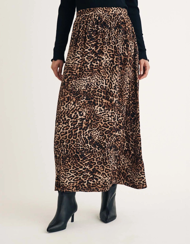 Leopard Print Maxi Skirt