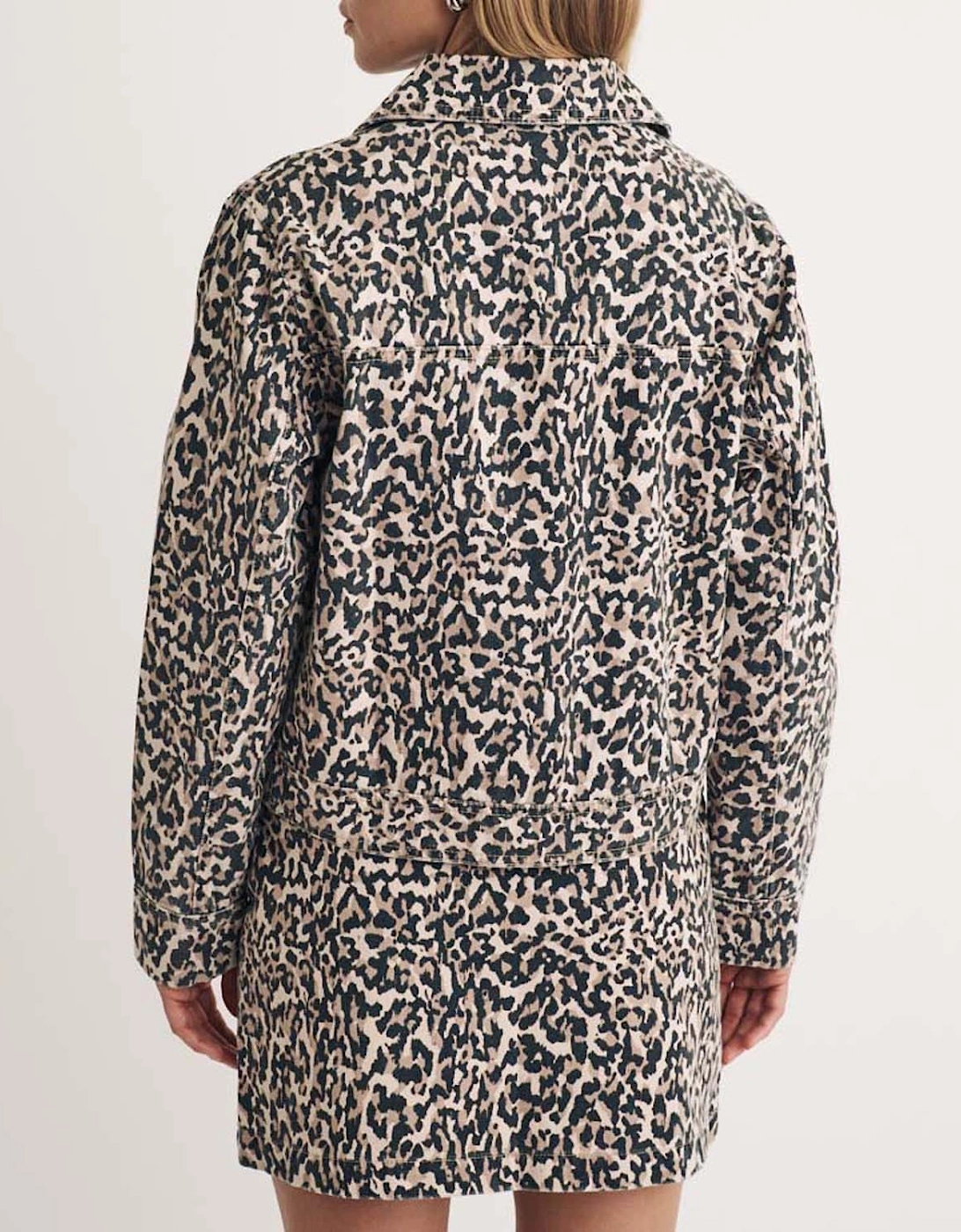 Frankie Leopard Print Denim Jacket