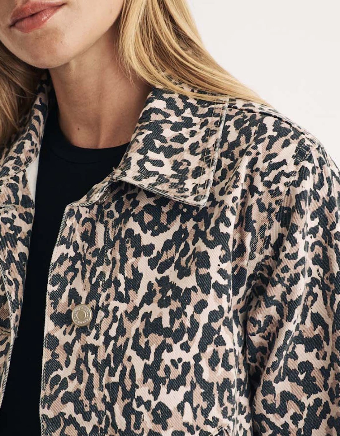Frankie Leopard Print Denim Jacket