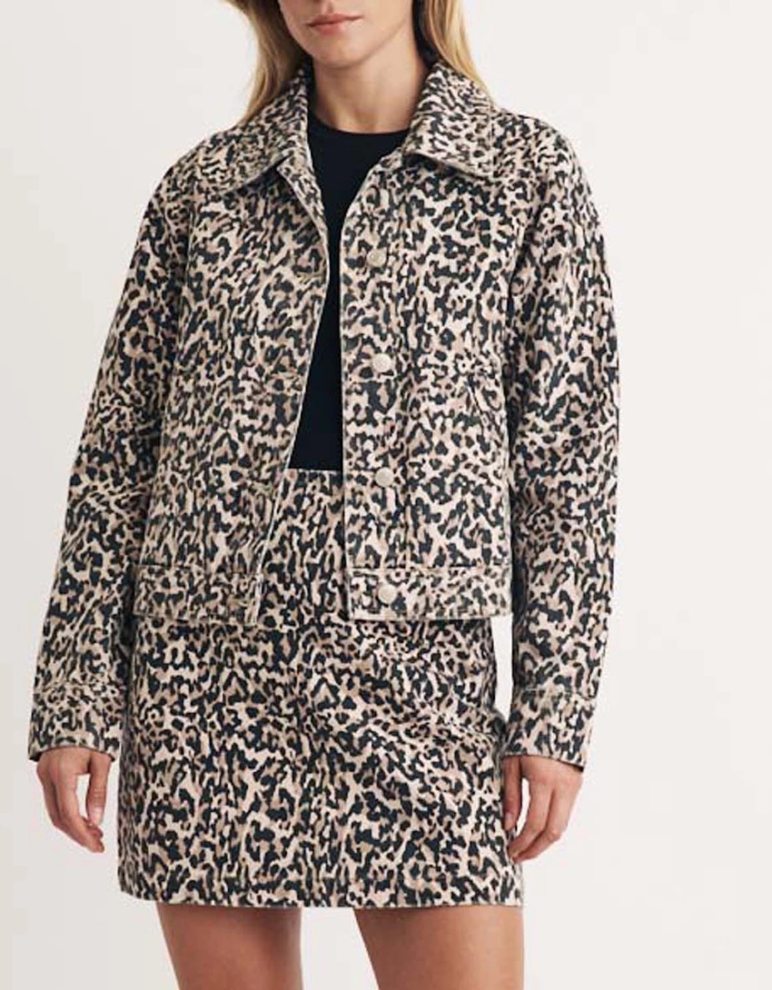 Frankie Leopard Print Denim Jacket