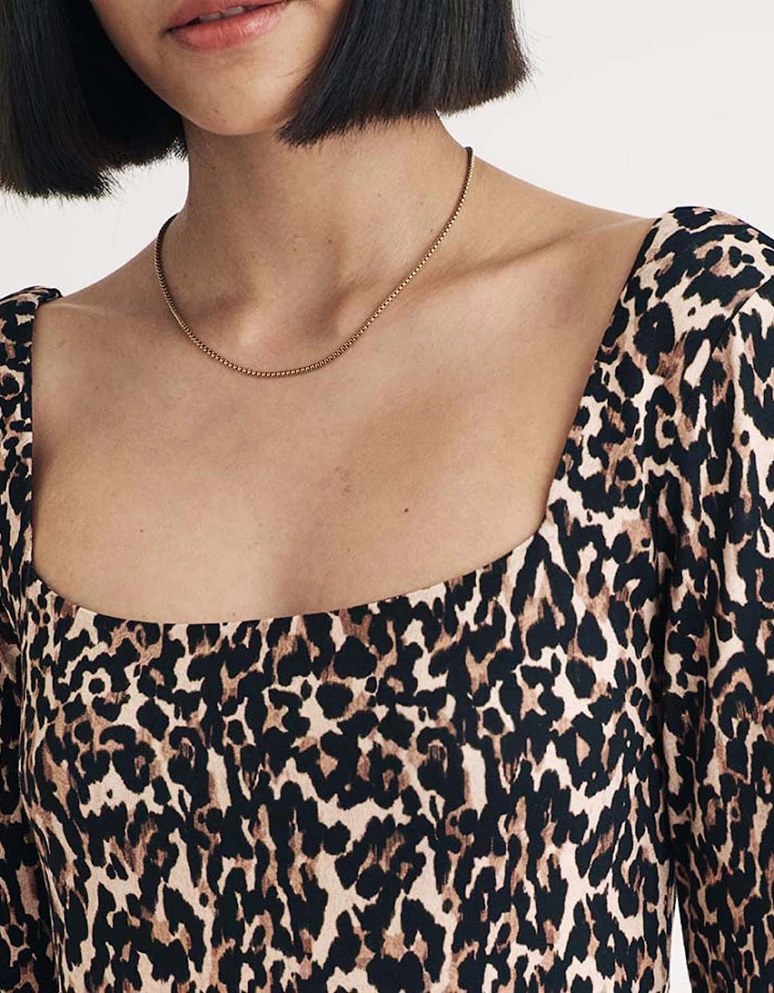 Aidie Leopard Print Midi Dress