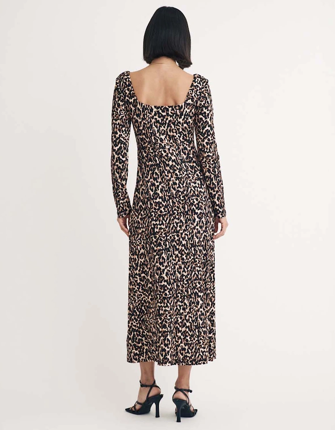 Aidie Leopard Print Midi Dress