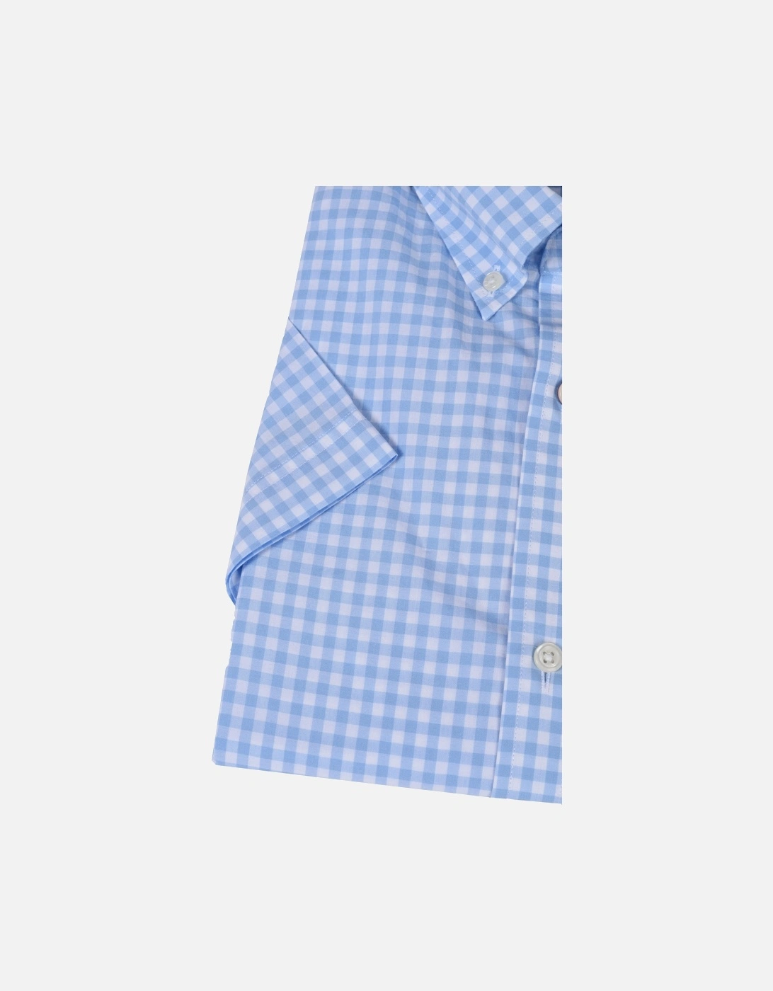 Broadcloth Gingham Short Sleeve Shirt Capri Blue