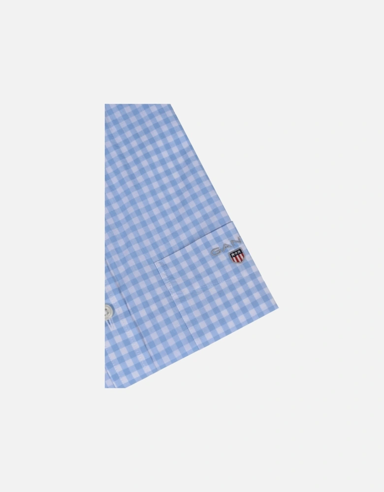 Broadcloth Gingham Short Sleeve Shirt Capri Blue
