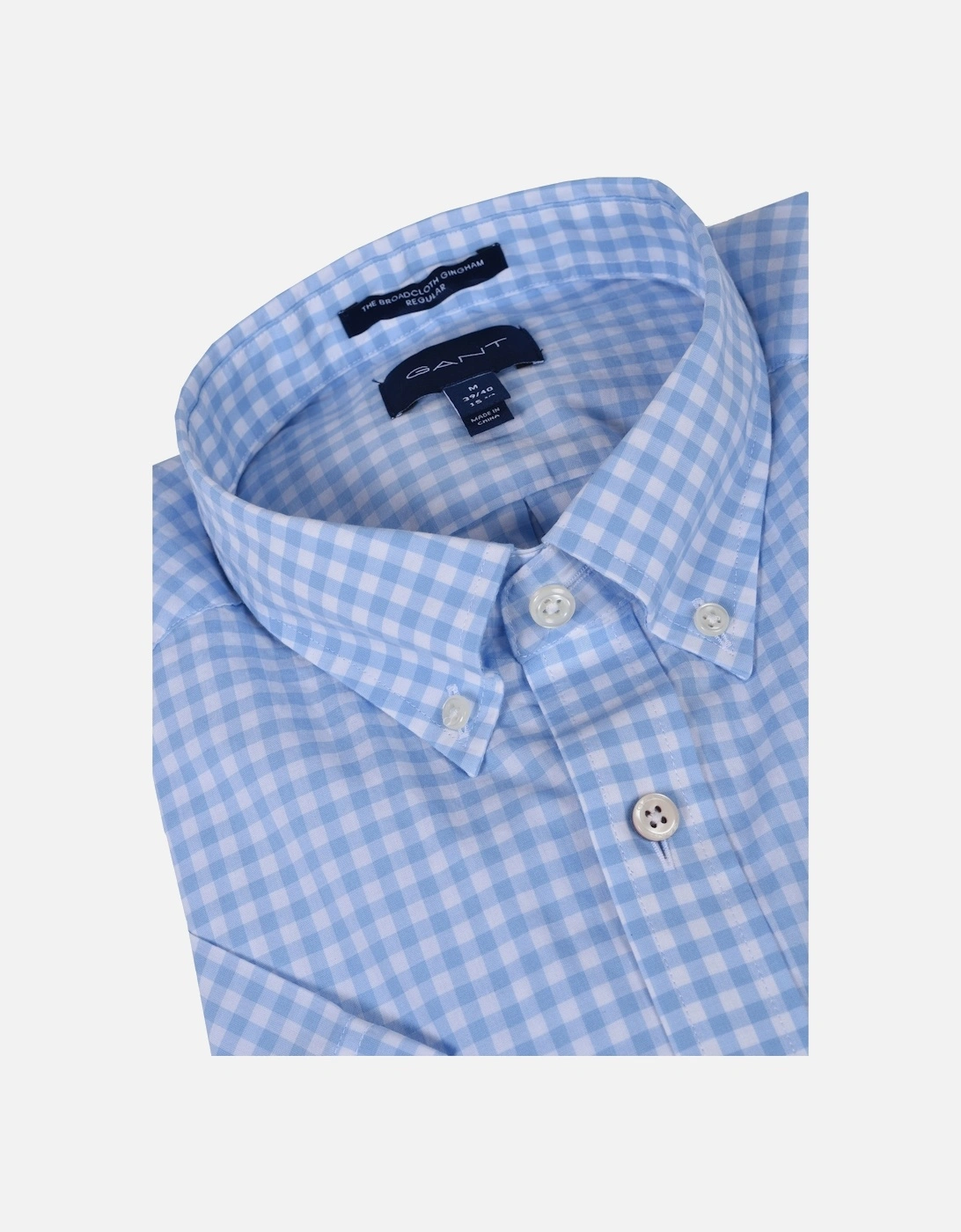 Broadcloth Gingham Short Sleeve Shirt Capri Blue