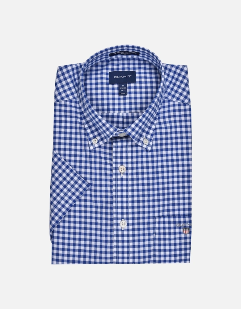 Broadcloth Gingham Short Sleeve Shirt College Blue