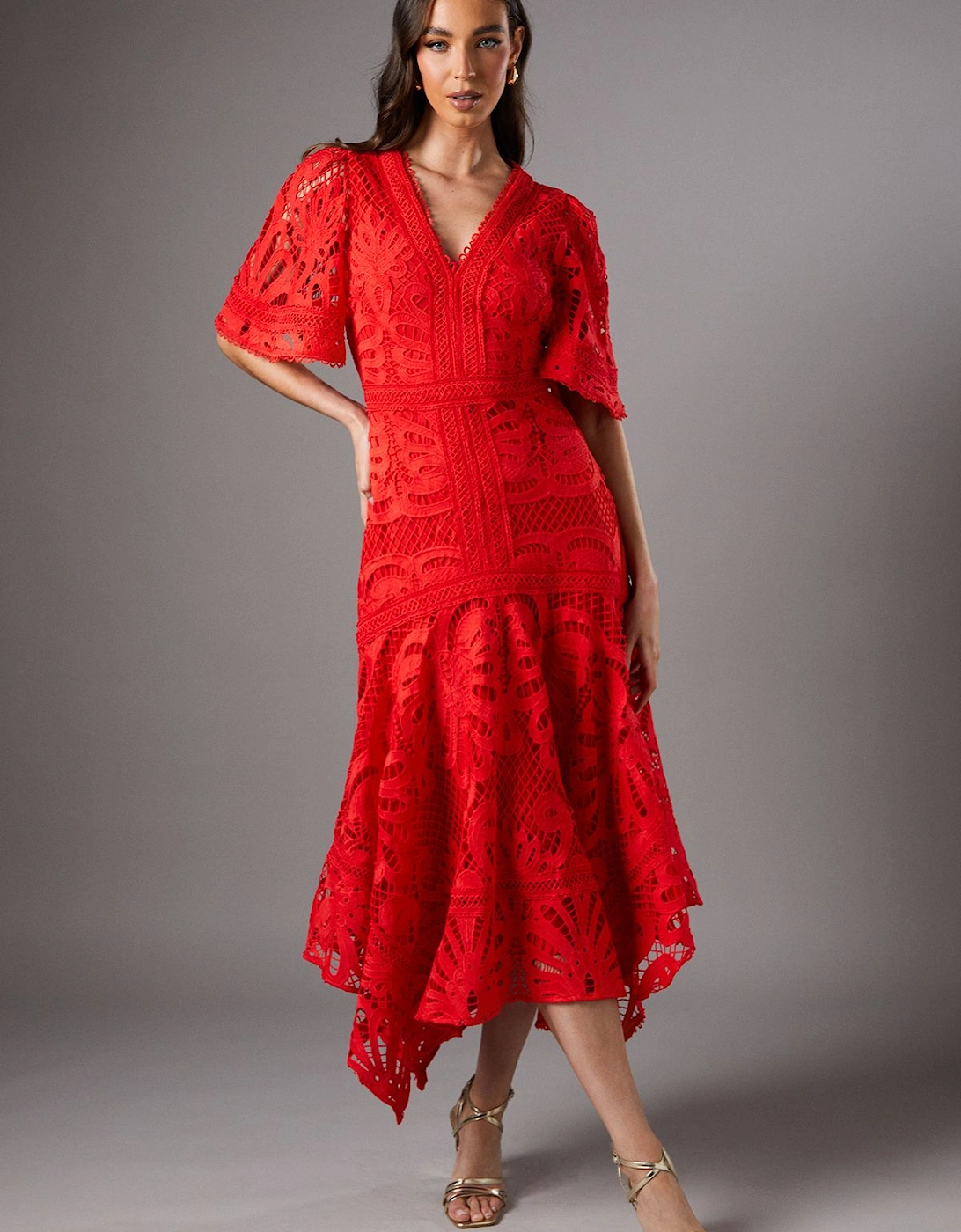 Placement Lace Hanky Hem Dress, 2 of 1