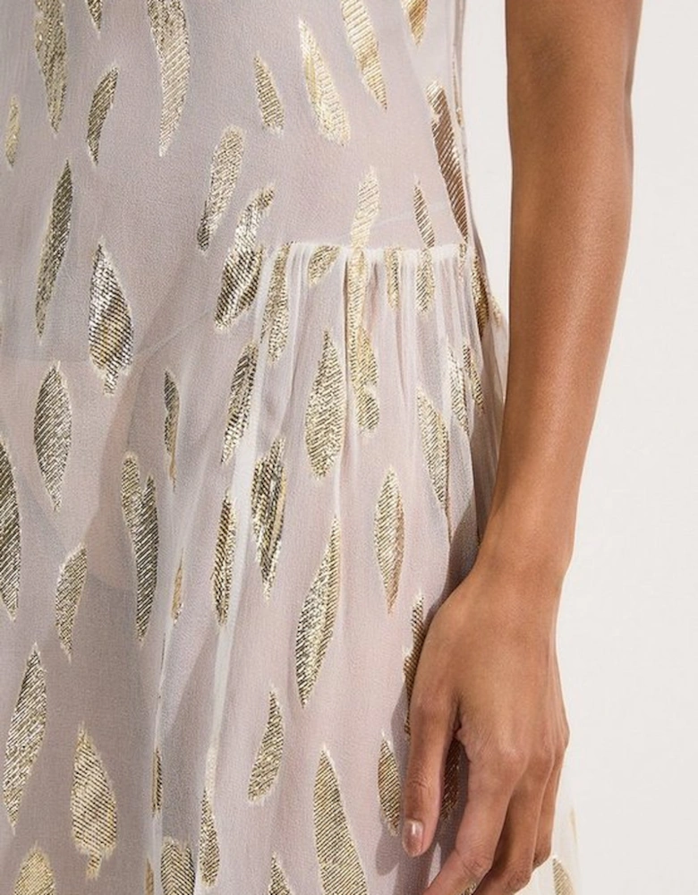 Beach Metallic Thread Strappy Maxi Dress