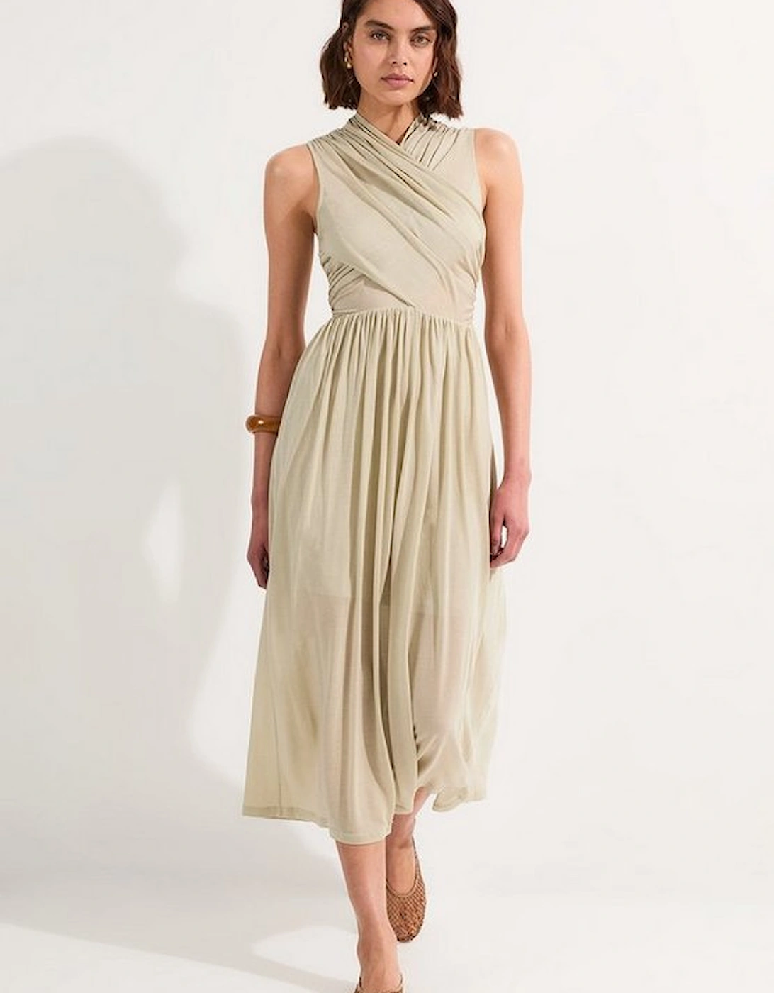 Premium Tencel Jersey Wrap Detail Midi Dress, 5 of 4