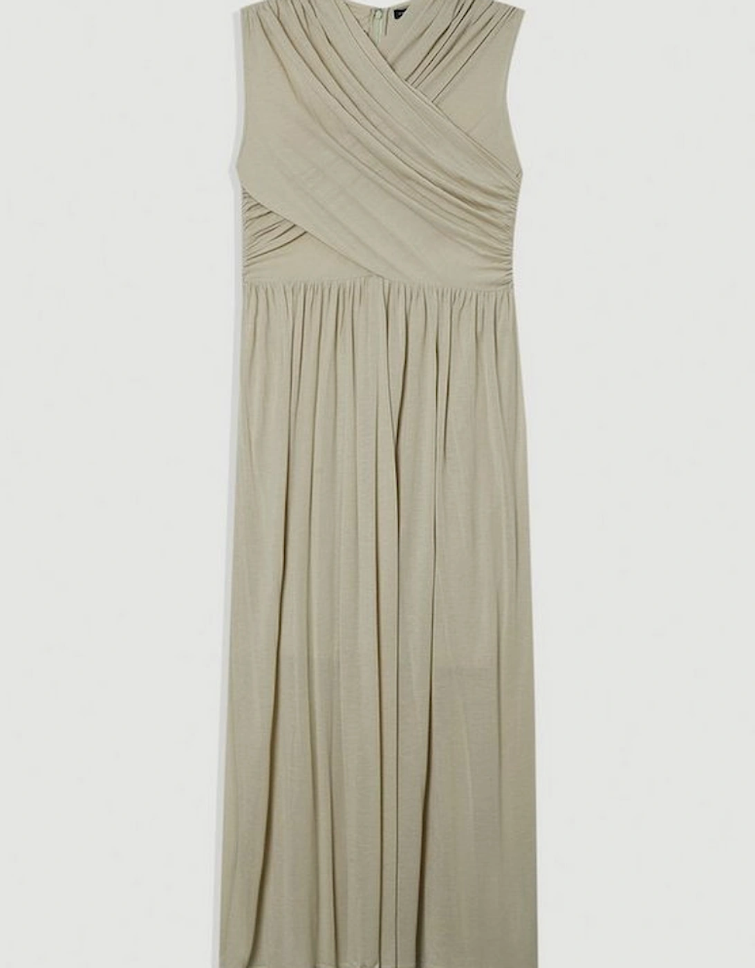 Premium Tencel Jersey Wrap Detail Midi Dress