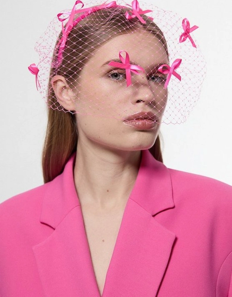 Mesh Bow Detailed Netting Fascinator