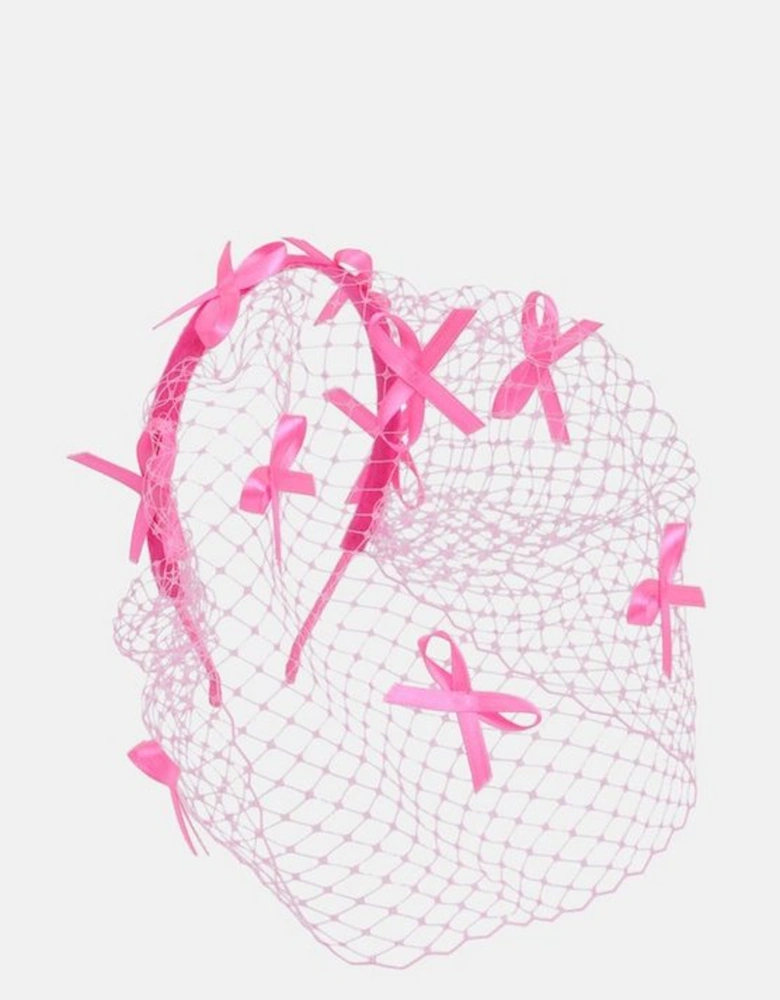 Mesh Bow Detailed Netting Fascinator