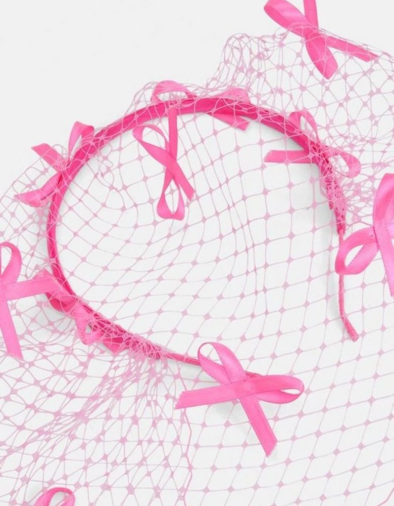 Mesh Bow Detailed Netting Fascinator