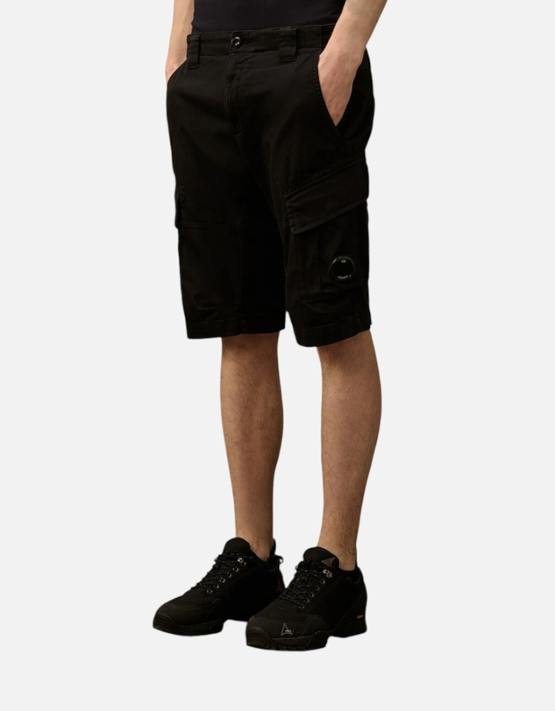 Stretch Sateen Cargo Short - Black