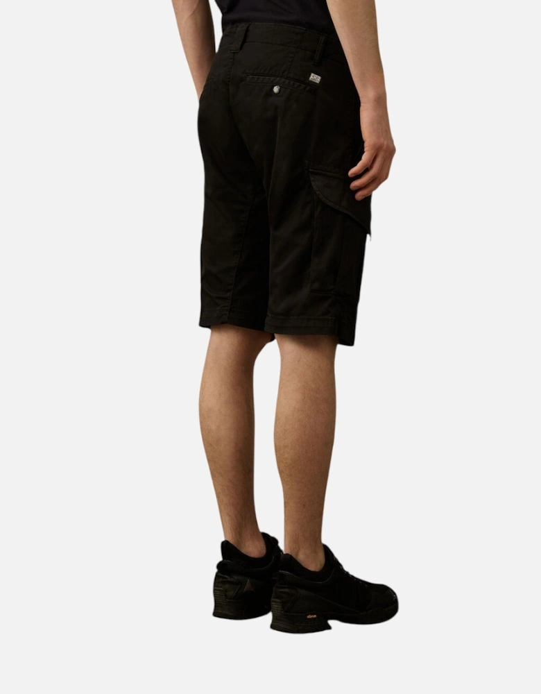 Stretch Sateen Cargo Short - Black